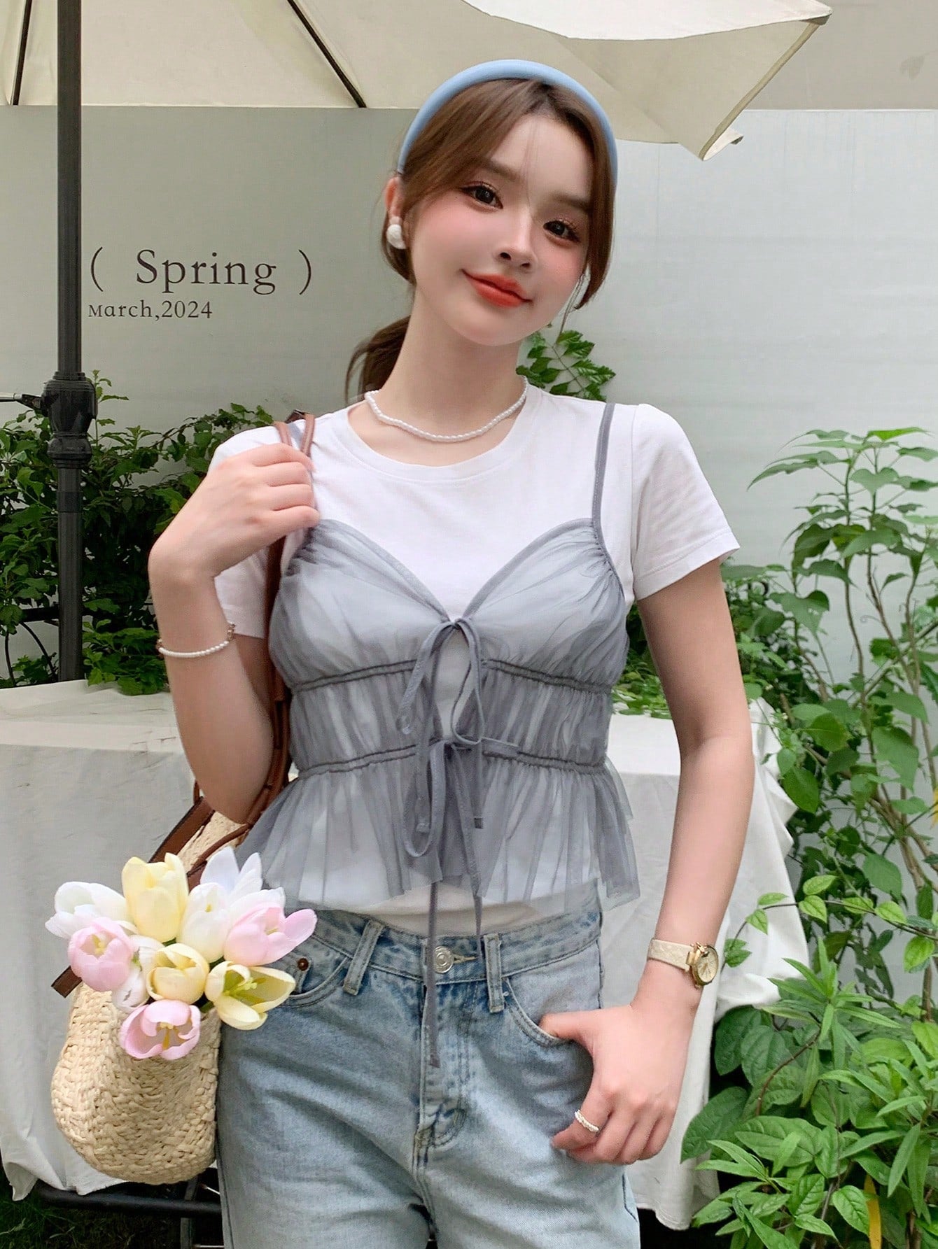 Ladies' Fashionable See-Through Camisole Top