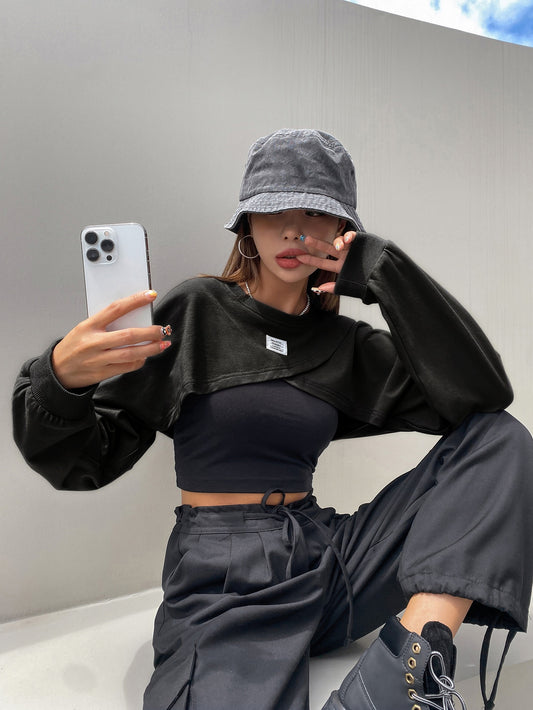 Dazy Womens Black Sheer Long Sleeve Shirt Size XL - beyond exchange