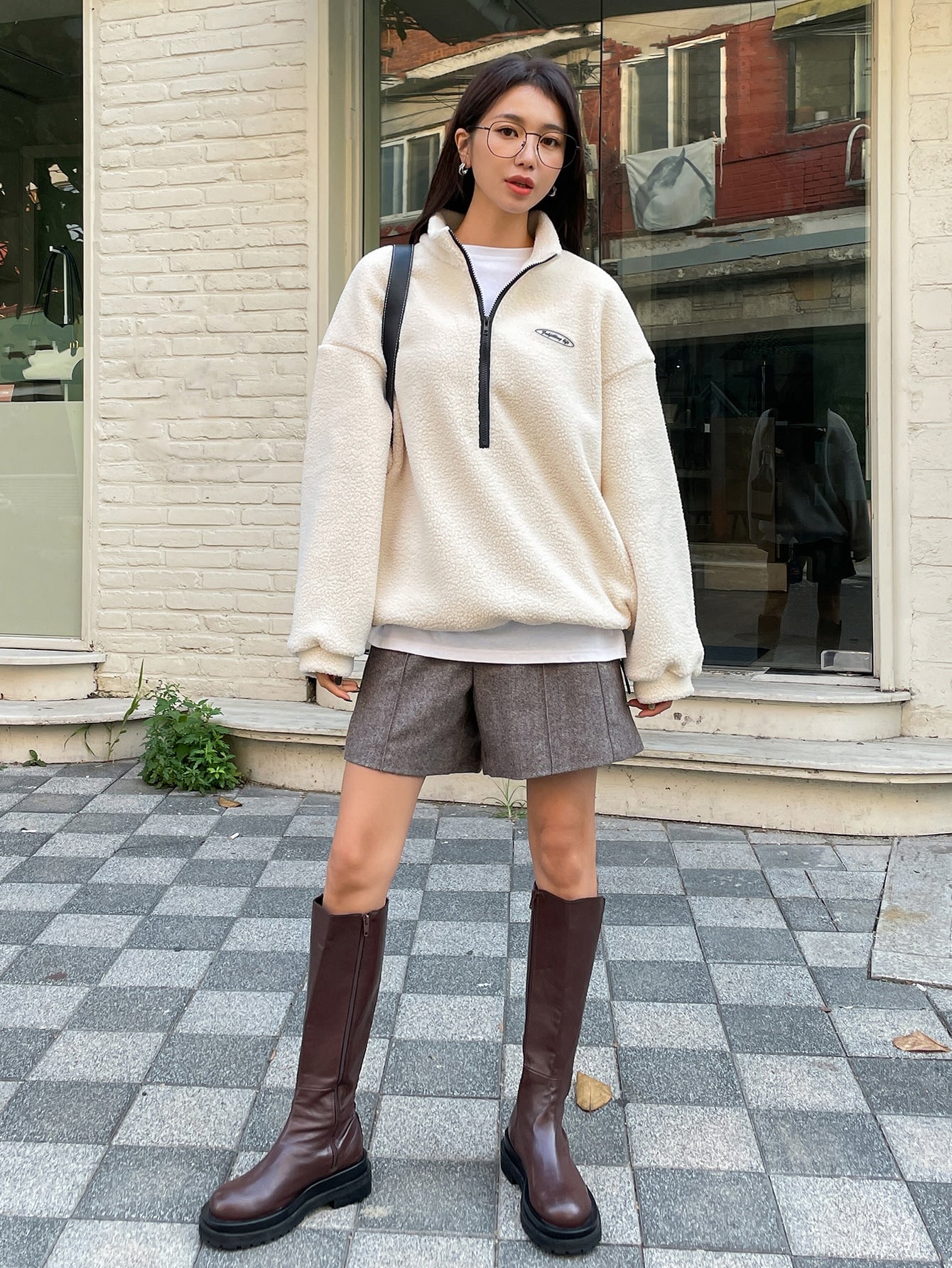 Half-zip Teddy Sweatshirt